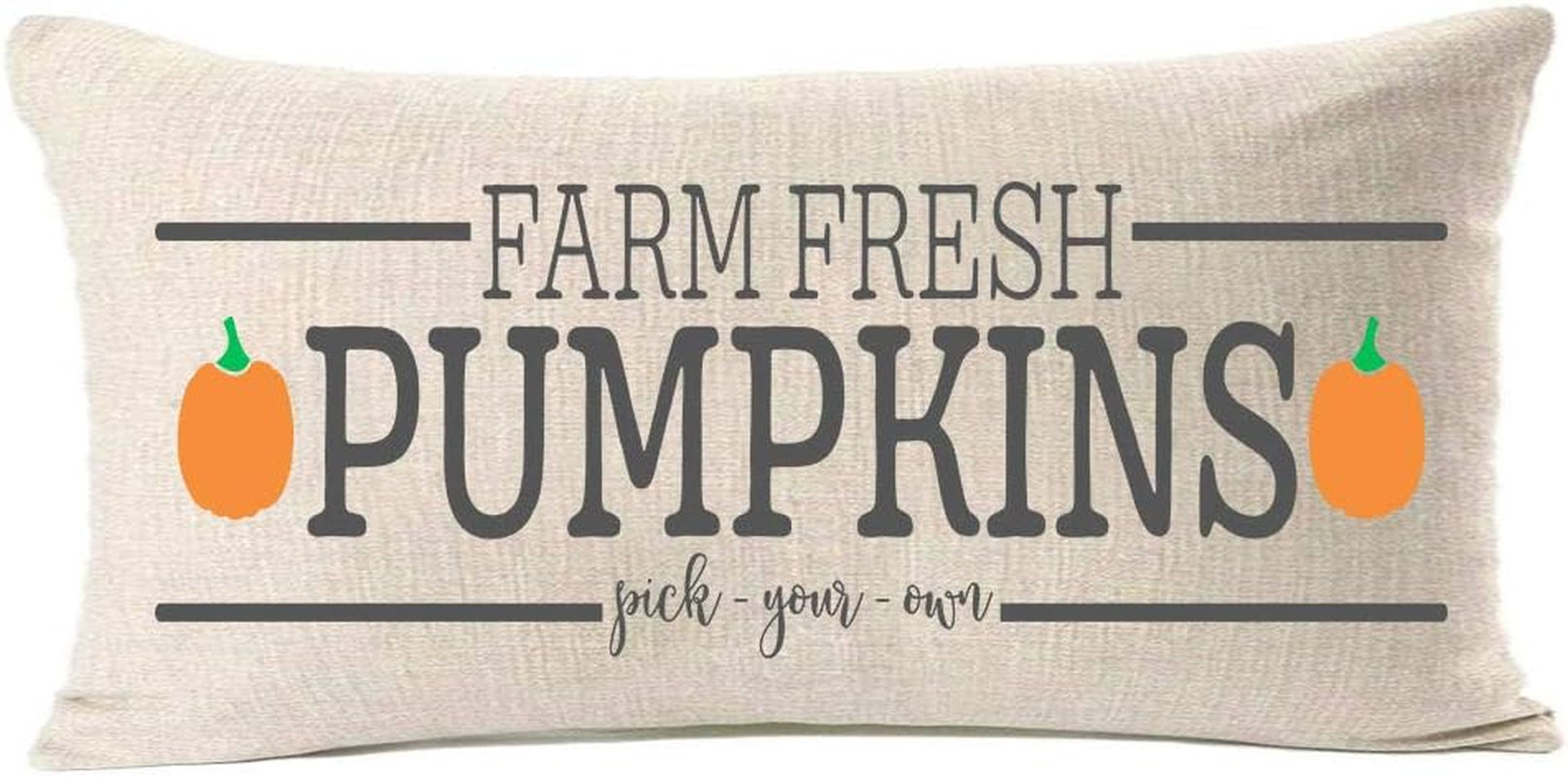 Farm Fresh Pumpkins Cotton Linen Fall Pillow Covers 12X20 Inches Fall Decor Farmhouse Autumn Cushion Case for Sofa