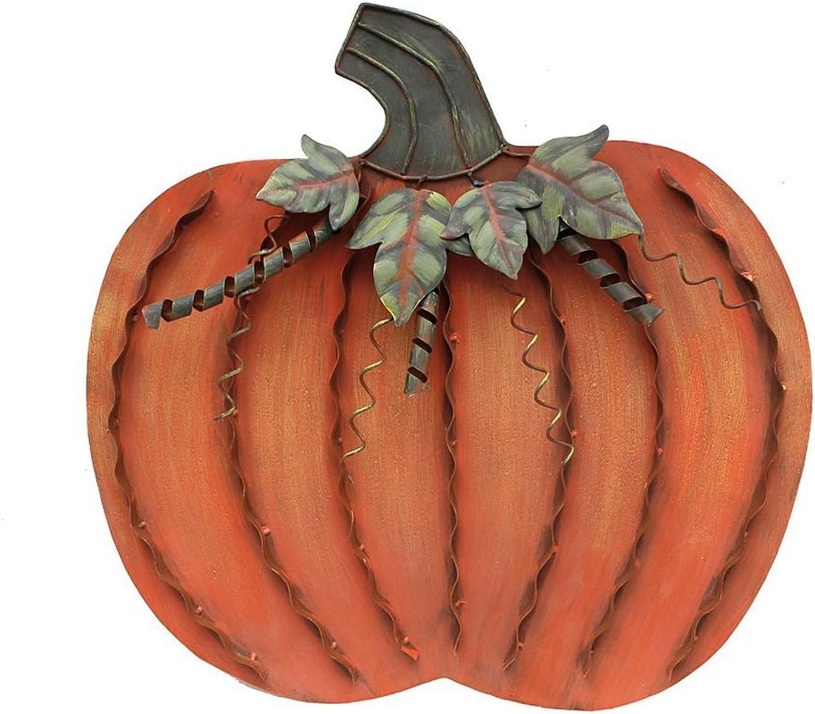 Metal Pumpkin Harvest Fall Decor Thanksgiving Halloween Outdoor Yard Garden Decor Free Standing Pumpkin Decorations for Home (H-18)