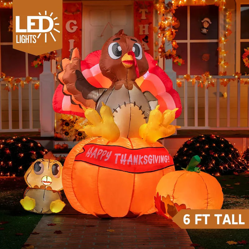 72-Inches Lighted Turkey Free Standing Decoration