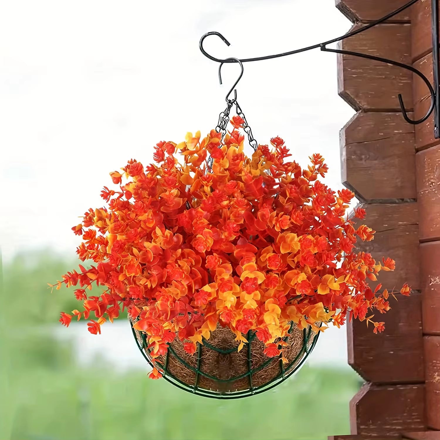 4Pcsartificial Autumn Flowers, Fake Outdoor UV Resistant Fall Plants for Home Kitchen Christmas Thanksgiving Fall Decor, Home