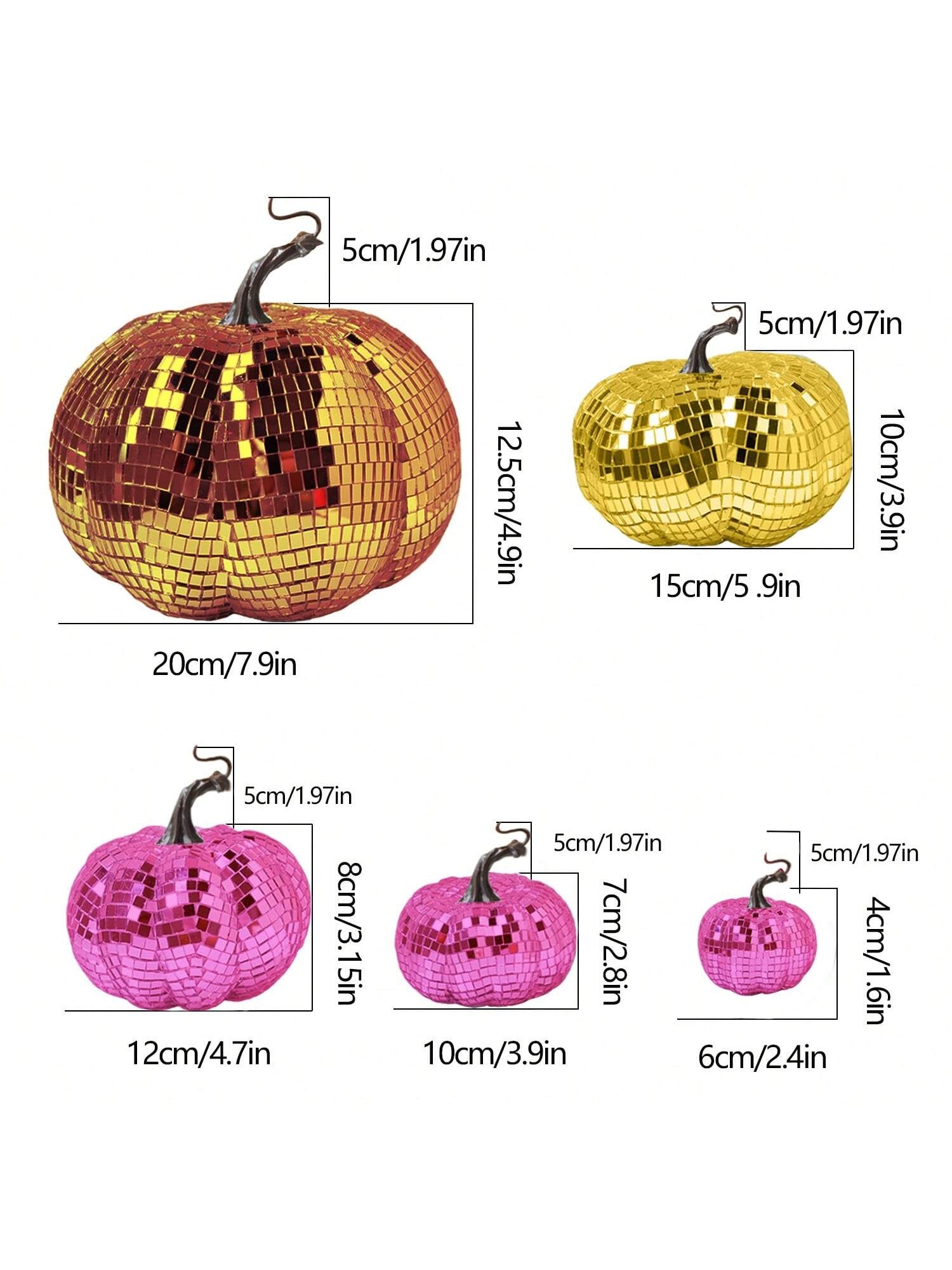 Disco Glass Pumpkin Set - Multi Size Halloween Fall Decor
