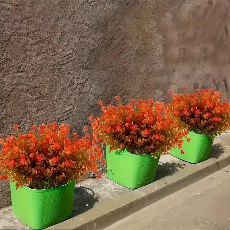 4Pcsartificial Autumn Flowers, Fake Outdoor UV Resistant Fall Plants for Home Kitchen Christmas Thanksgiving Fall Decor, Home