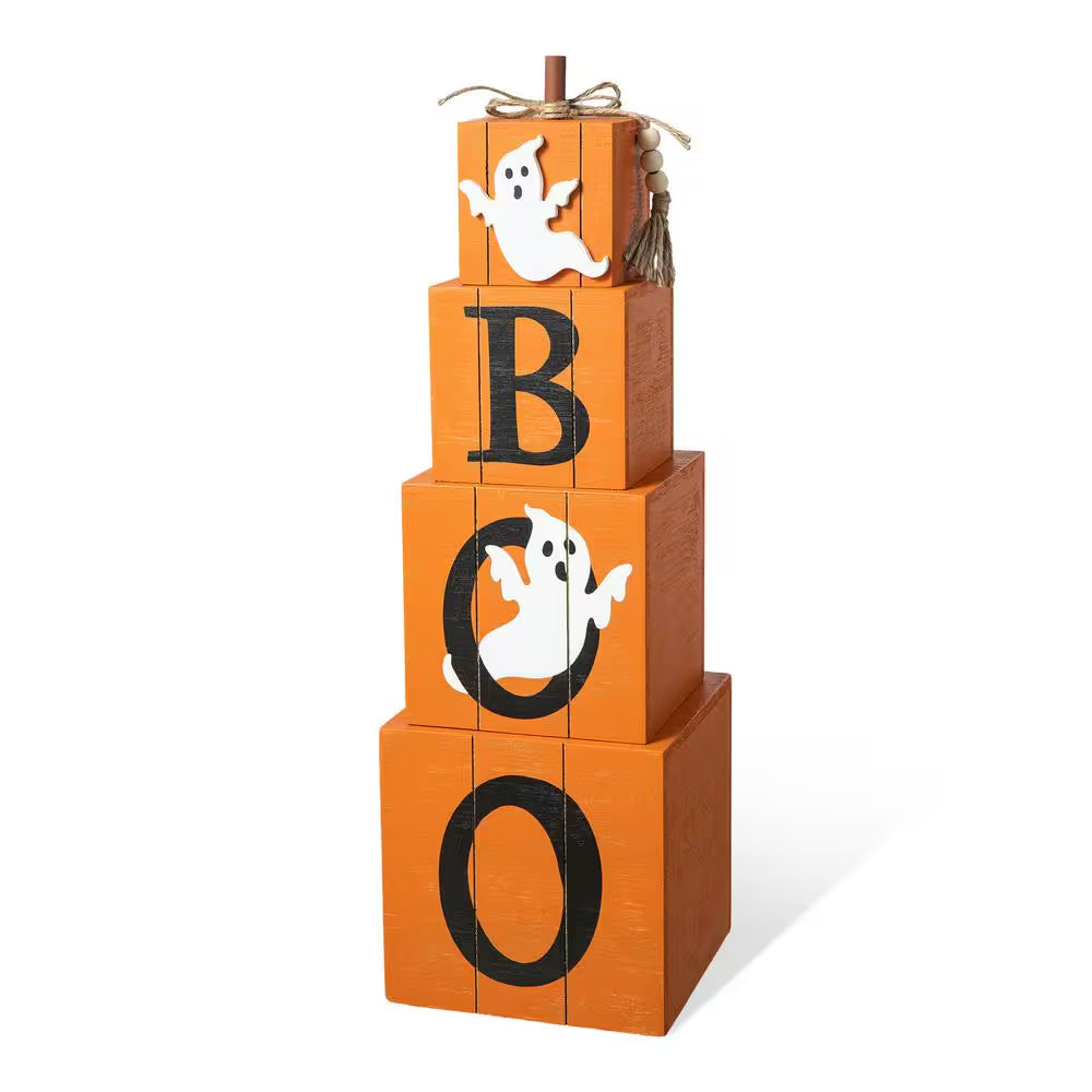 25.5 In. H Halloween and Fall Wood Reversible Boxed Porch Decor