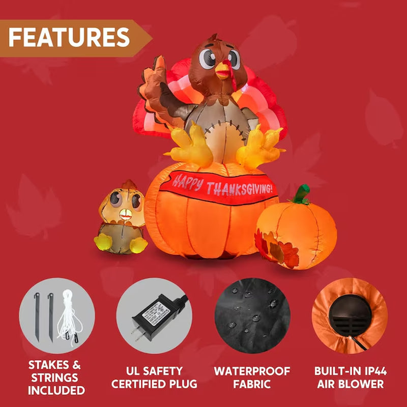 72-Inches Lighted Turkey Free Standing Decoration