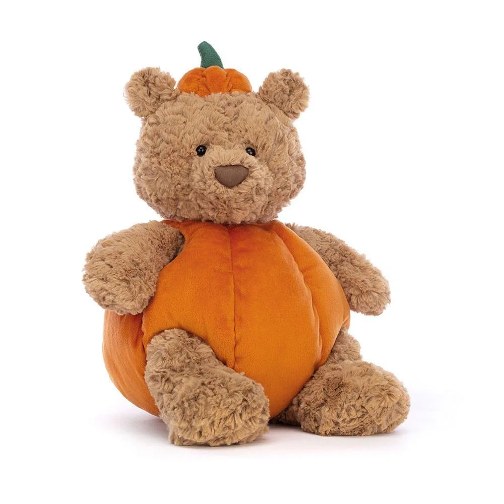 Bartholomew Bear Pumpkin Plush Toy - Soft Halloween Stuffed Animal & Fall Decor Gift, Autumn Seasonal Collectible Plushie Bartholomew Bear Pumpkin