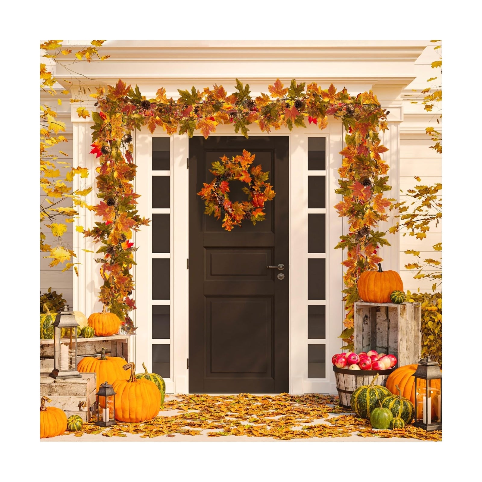 Artgar Fall Maple Leaf Garland, 6 Ft Fall Decor Garland with Pine Cones Berri...