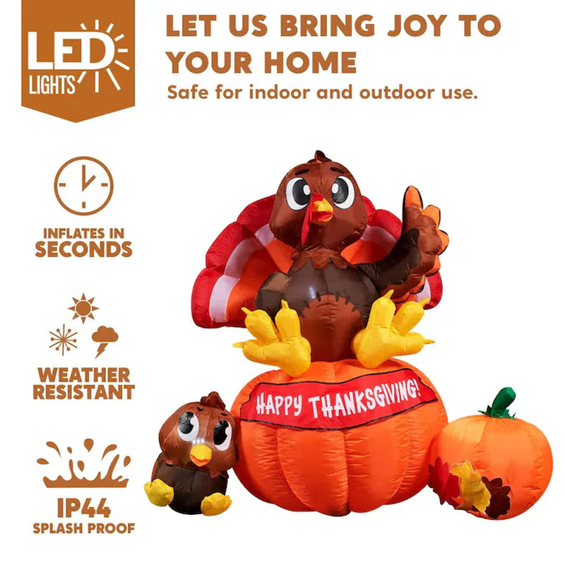 72-Inches Lighted Turkey Free Standing Decoration