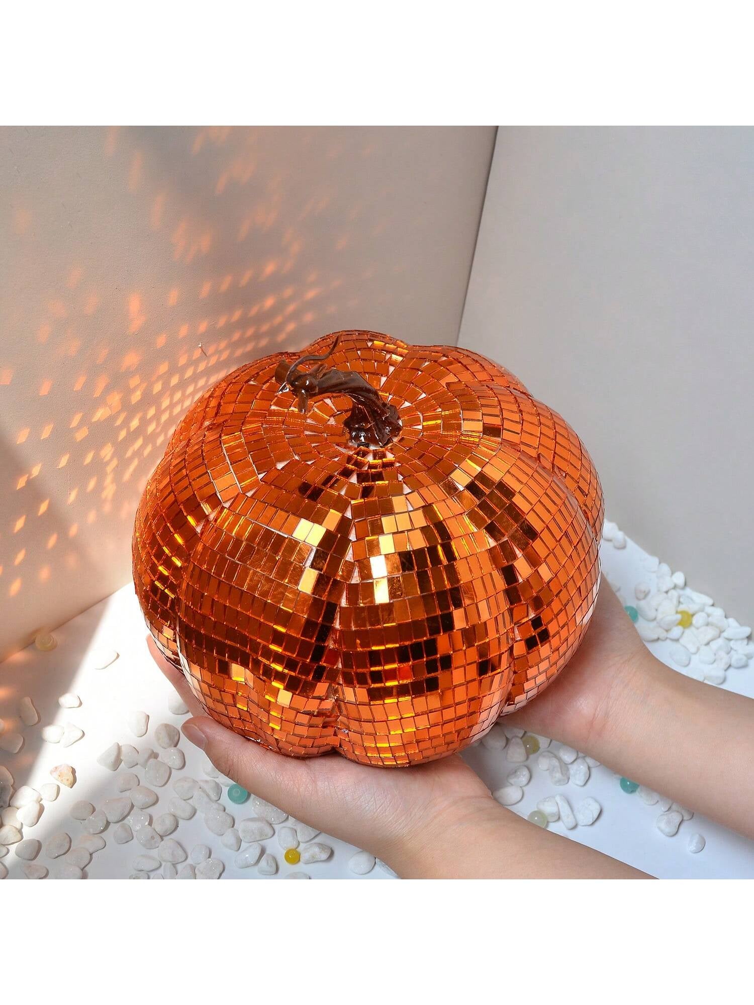 Disco Glass Pumpkin Set - Multi Size Halloween Fall Decor