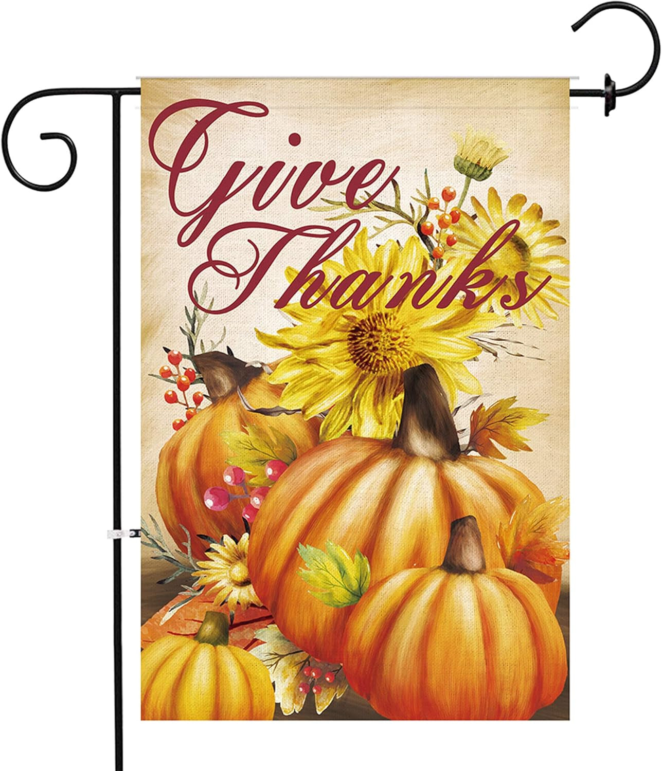 Thanksgiving Garden Flag 12 X 18 Prime Burlap Pumpkin Decorations Outdoor Fall Decor