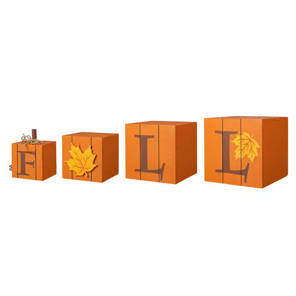 25.5 In. H Halloween and Fall Wood Reversible Boxed Porch Decor